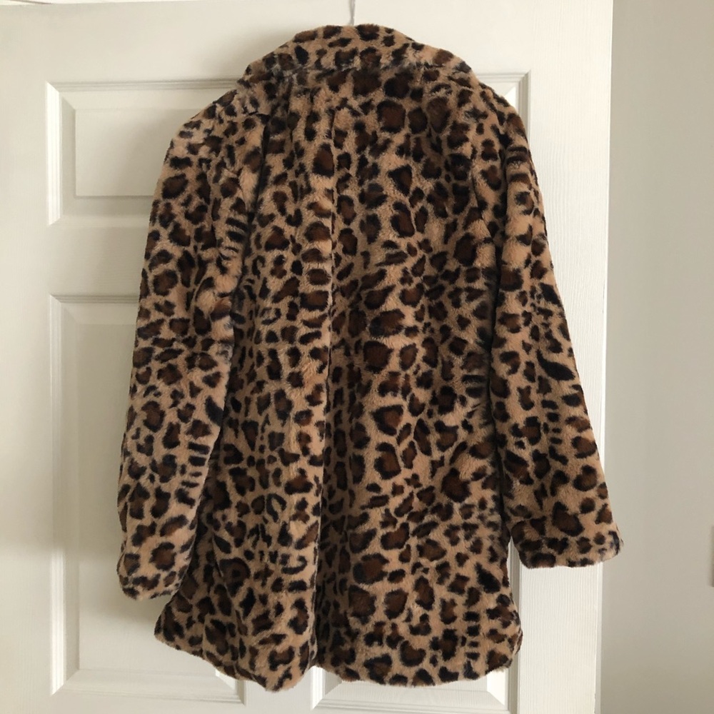 Faux Fur Leopard Print Jacket